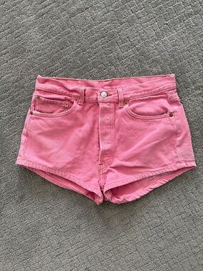 Levi's Pink High-Rise Denim Shorts
